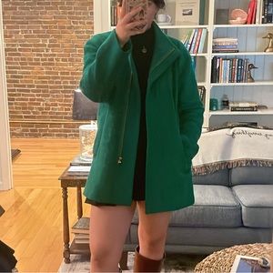 J Crew Wool Kelly Green Cocoon Coat